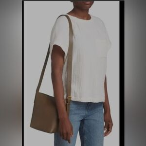 MADEWELL THE ESEENTIAL MINI LEATHER BAG CROSSBODY BUCKET OLIVE BROWN BAG